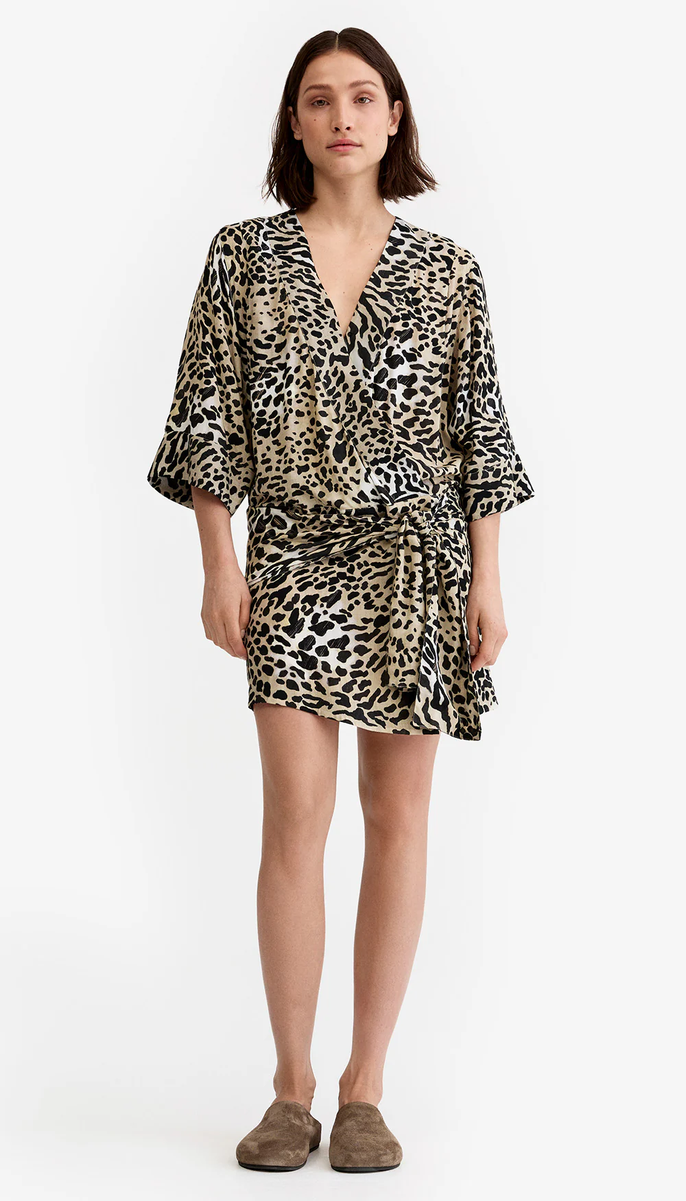 Drop Waist Mini Kimono Dress