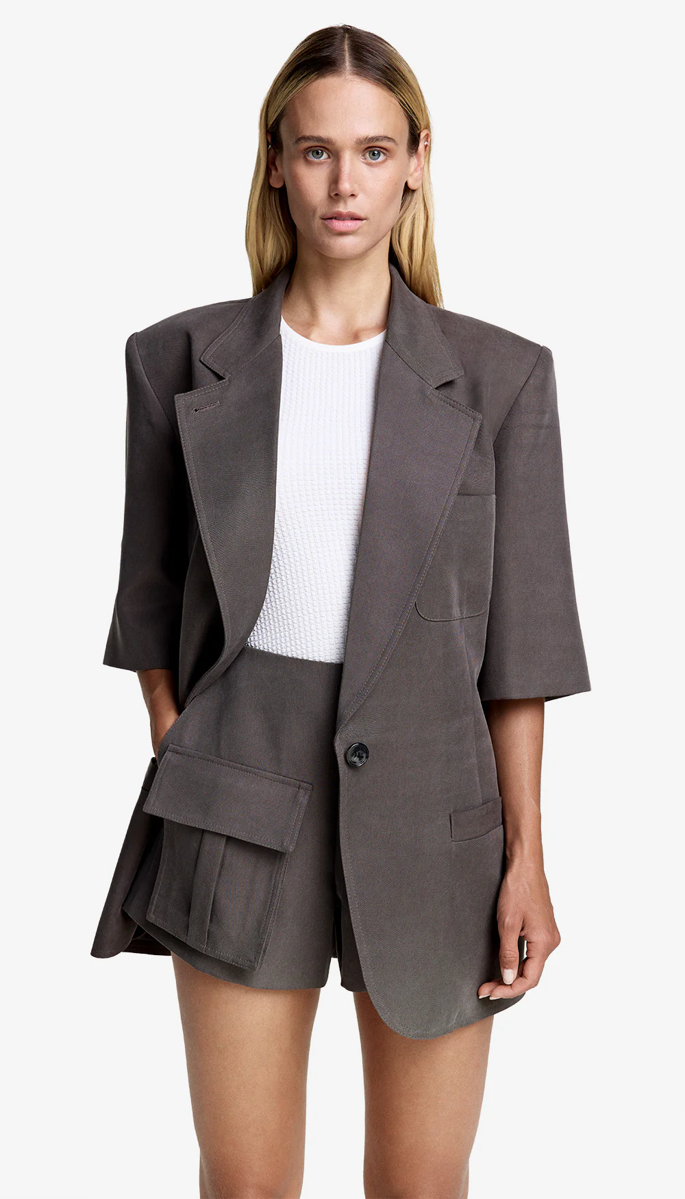 Short Sleeve Oversized Blazer - Image 3